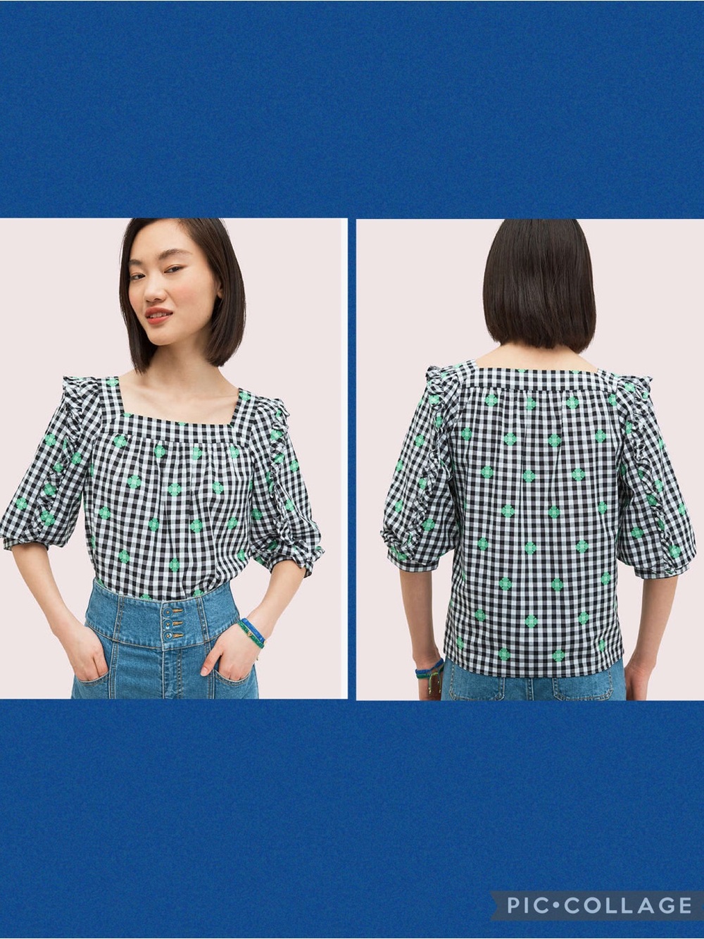 Kate Spade New York Gingham Voile Top